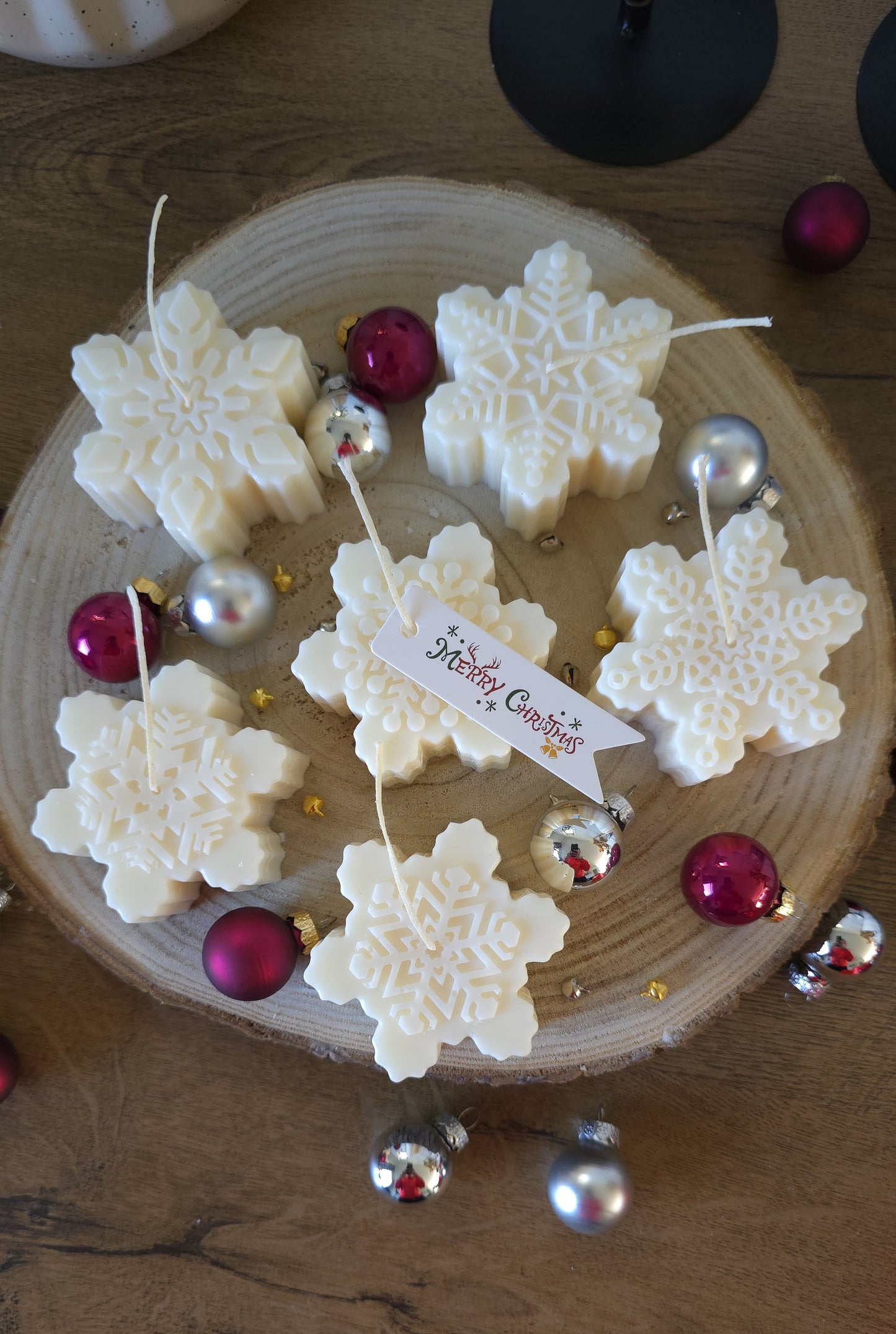 Christmas Snowflake Kaars