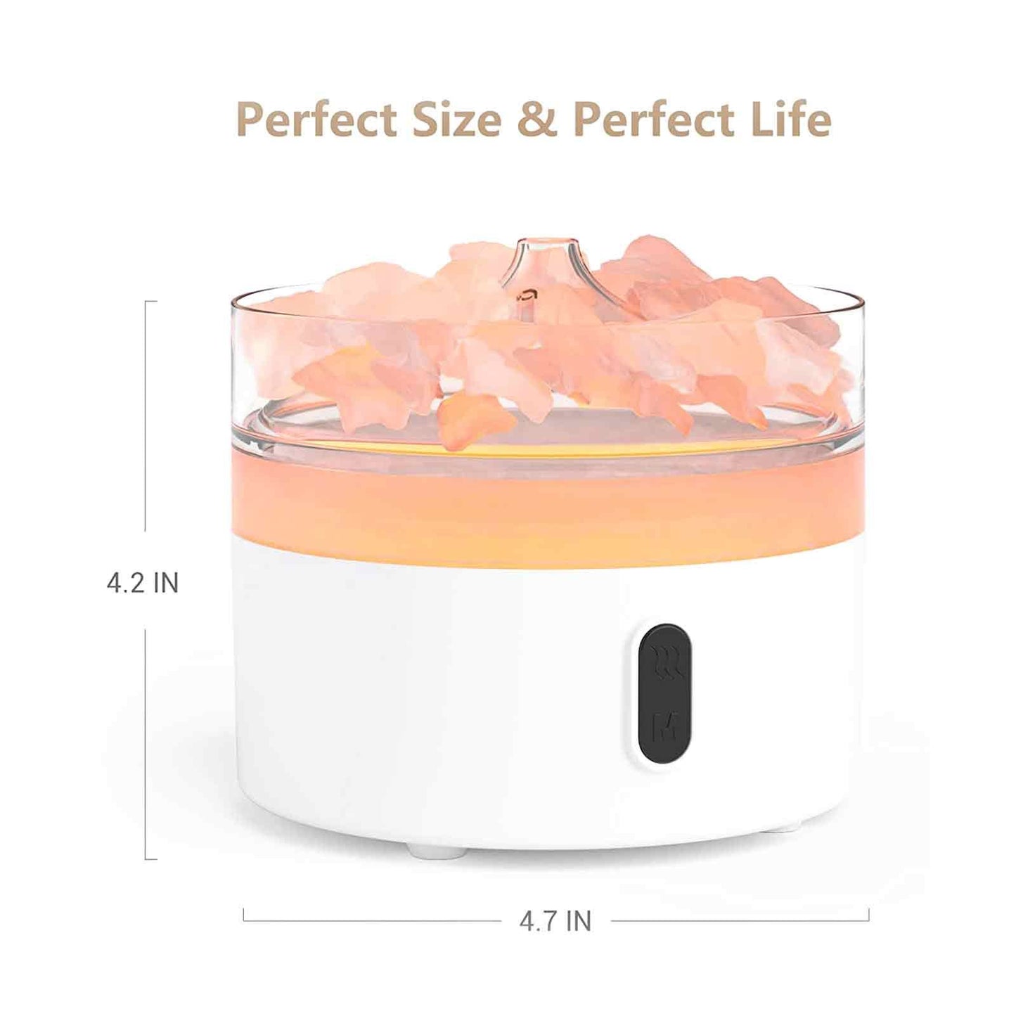 Himalaya Zout Aroma Diffuser – Nachtlamp – USB-C – Vlam Effect (Zout Inclusief)